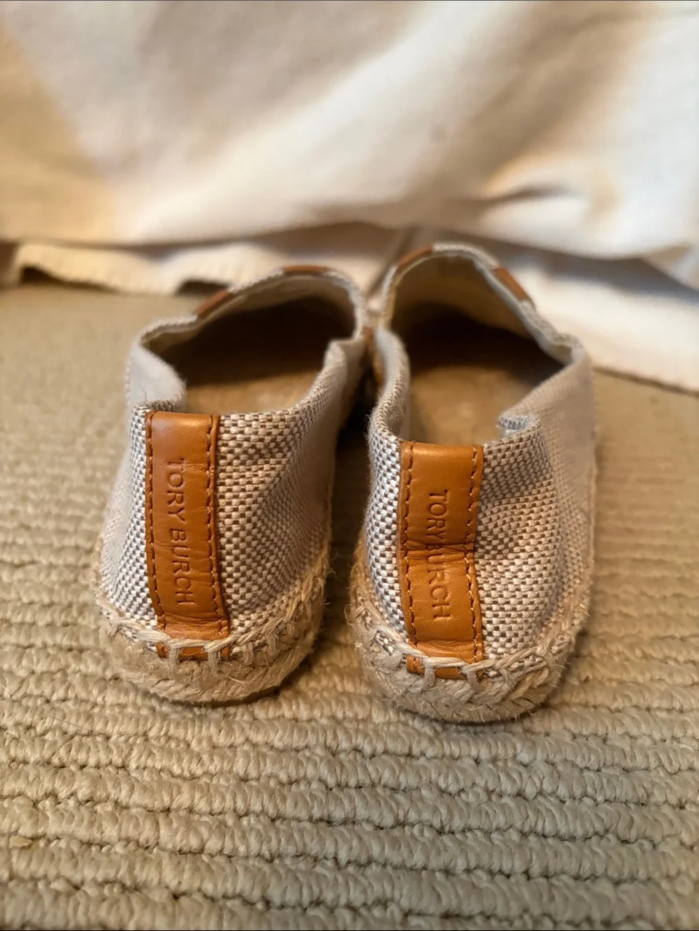 Tory Burch Espadrille with Tan Leather Logo